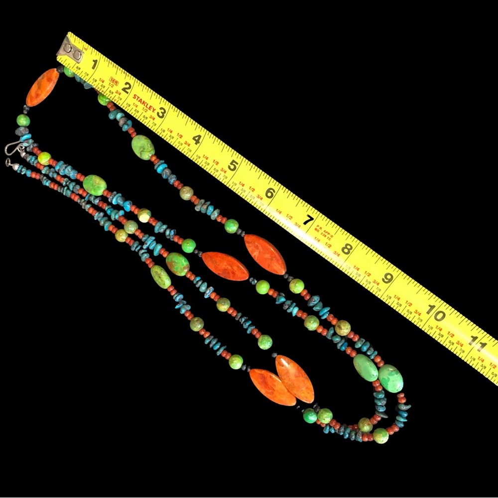JAY KING DTR 48 inch Long Turquoise Spiny Oyster Sterling Silver Necklace - Picture 14 of 17